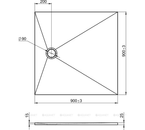 Душевой поддон Jacob Delafon Tolbiac 90x90 см искусственный камень черный матовый E6D327RU-NGM