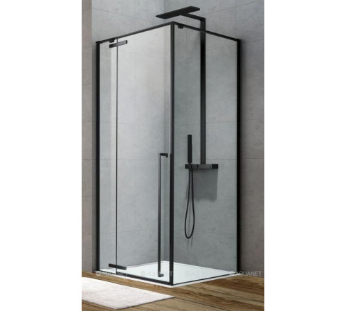 Душевое ограждение Aquanet IDEAL 1400x900 мм прозрачное 8 мм черный матовый AE-AXC94MB-S-B