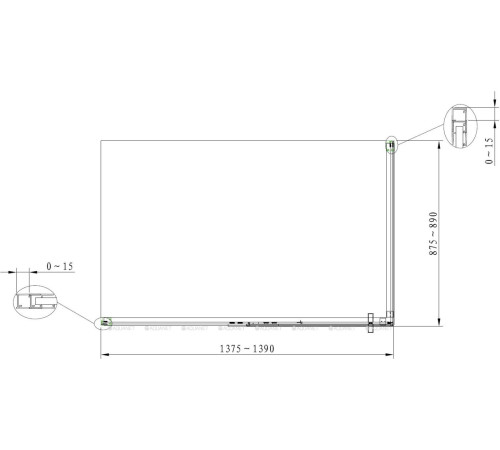 Душевое ограждение Aquanet IDEAL 1400x900 мм прозрачное 8 мм черный матовый AE-AXC94MB-S-B