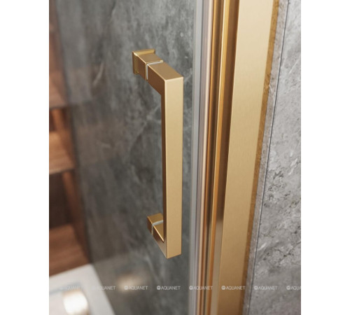 Душевой уголок Cezares Molveno AF-31 90 см брашированное золото прозрачное стекло MOLVENO-AF-31-90-C-BORO-IV