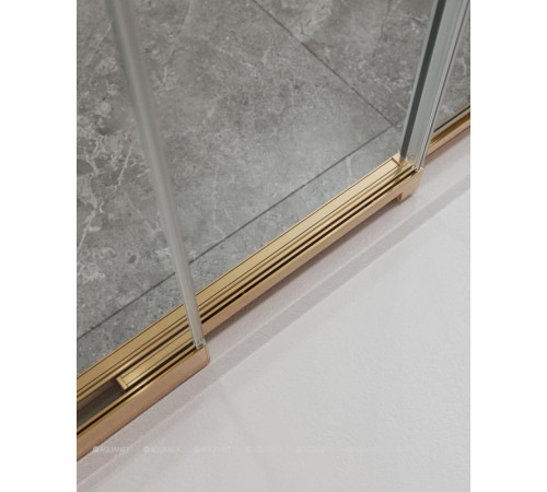 Душевой уголок Cezares Molveno AF-31 90 см брашированное золото прозрачное стекло MOLVENO-AF-31-90-C-BORO-IV