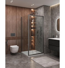 Душевой уголок Cezares Molveno AF-31 90 см оружейная сталь прозрачное стекло MOLVENO-AF-31-90-C-GM-IV