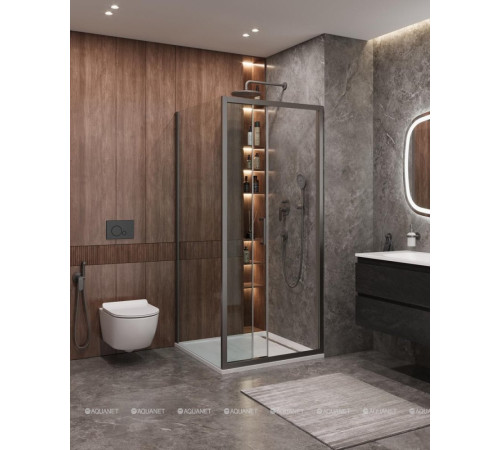 Душевой уголок Cezares Molveno AF-31 90 см оружейная сталь прозрачное стекло MOLVENO-AF-31-90-C-GM-IV