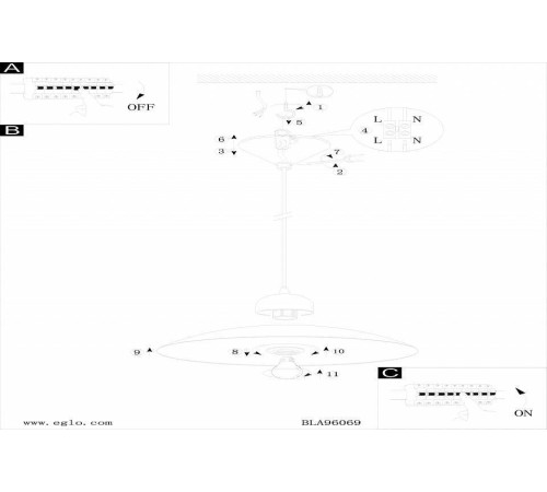 Подвесной светильник Eglo ПРОМО Vetro 96073