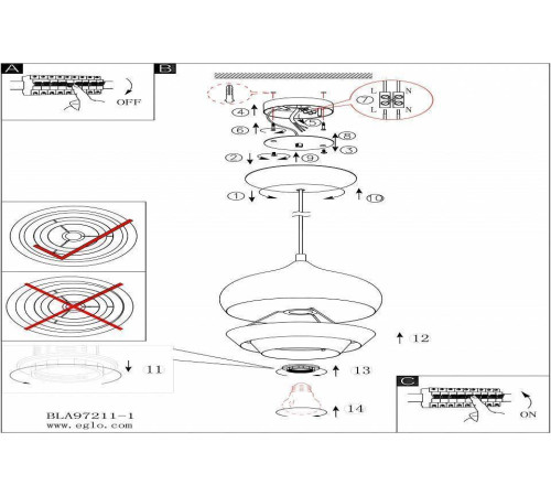Подвесной светильник Eglo ПРОМО Camborne 97212