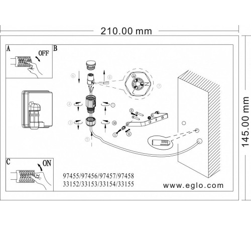 Светильник на штанге Eglo Faedo 3 97458