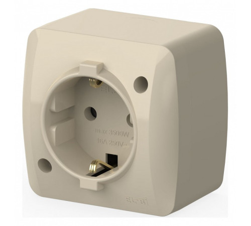 Розетка с заземлением Elbi Eleсtriс Alsu 7 504-010300-217