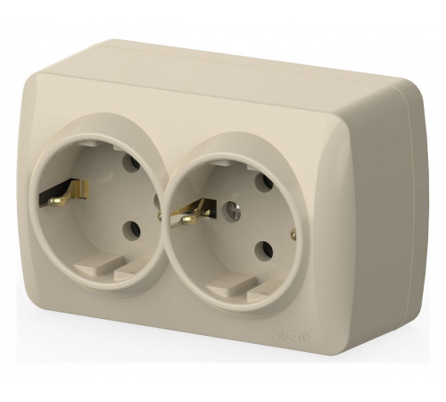 Розетка двойная с заземлением Elbi Eleсtriс Alsu 7 504-010300-907
