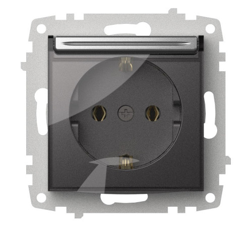 Розетка с заземлением с крышкой, без рамки Elbi Eleсtriс Zena Vega 609-011000-218