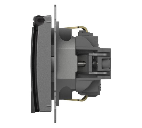 Розетка с заземлением с крышкой, без рамки Elbi Eleсtriс Zena Vega 609-011000-218