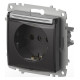 Розетка с заземлением с крышкой, без рамки Elbi Eleсtriс Zena Vega 609-011000-218