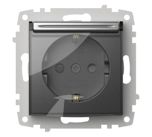 Розетка с заземлением и со шторкой, без рамки с крышкой Elbi Eleсtriс Zena Vega 609-011000-219