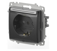 Розетка с заземлением и со шторкой, без рамки с крышкой Elbi Eleсtriс Zena Vega 609-011000-219