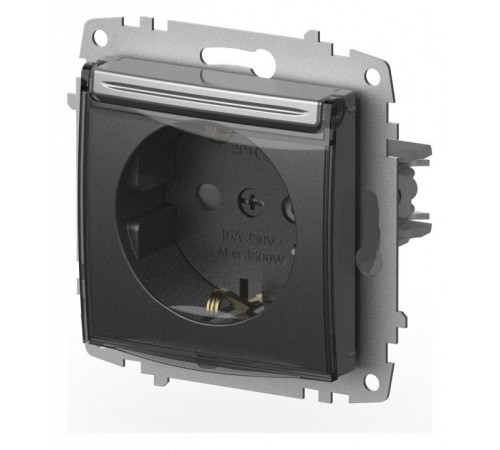 Розетка с заземлением и со шторкой, без рамки с крышкой Elbi Eleсtriс Zena Vega 609-011000-219