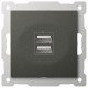 Розетка 2хUSB type A без рамки Elbi Eleсtriс Zena Vega 609-011100-143