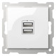 Розетка 2хUSB type A без рамки Elbi Eleсtriс Zena Vega 609-015600-143