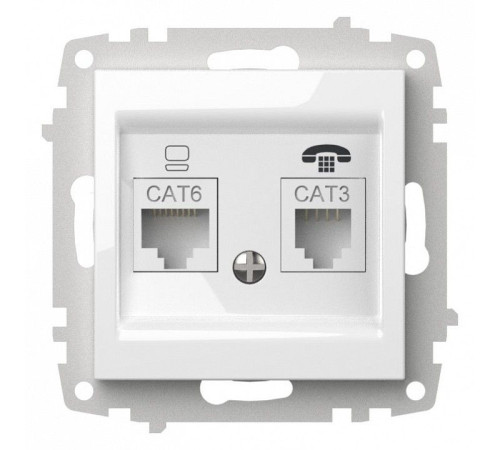 Розетка двойная RJ-12 и Ethernet RJ-45, без рамки Elbi Eleсtriс Zena Vega 609-015600-249