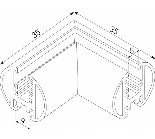 Соединитель угловой L-образный для треков накладных Elektrostandard Mini Magnetic a067578