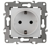 Розетка с заземлением и со шторкой, без рамки Эра Эра 12 12-2102-01