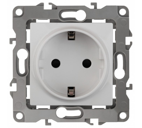 Розетка с заземлением и со шторкой, без рамки Эра Эра 12 12-2102-01
