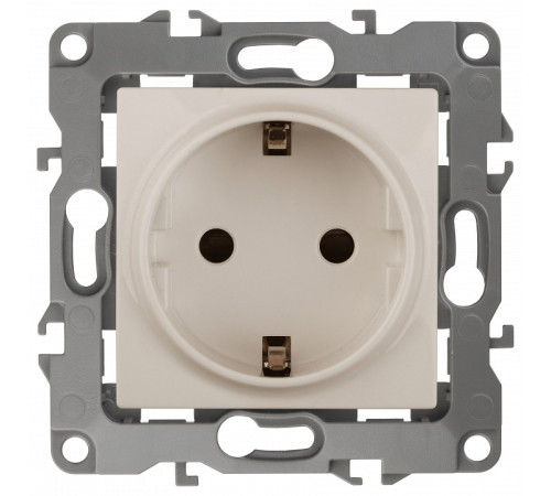 Розетка с заземлением и со шторкой, без рамки Эра Эра 12 12-2102-02