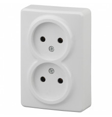 Розетка двойная без заземления Эра Эра Эксперт 11-2202-01