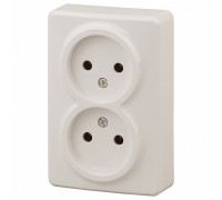 Розетка двойная без заземления Эра Эра Эксперт 11-2202-02