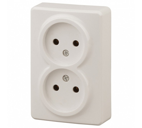 Розетка двойная без заземления Эра Эра Эксперт 11-2202-02