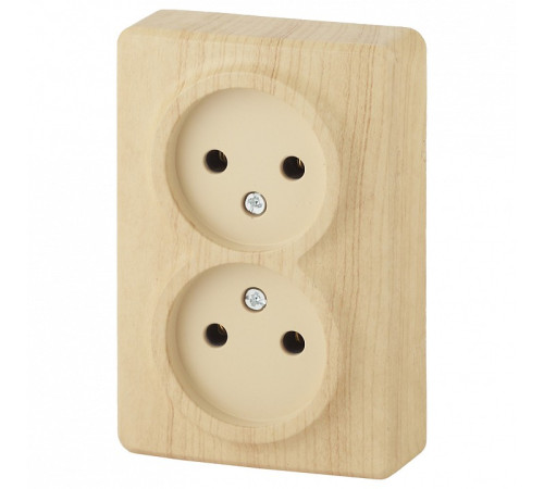 Розетка двойная без заземления Эра Эра Эксперт 11-2202-11