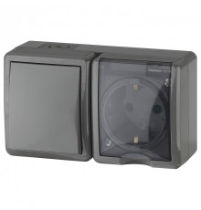 Блок с розеткой и выключателем Эра Эра Эксперт 11-7401-03