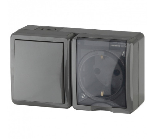 Блок с розеткой и выключателем Эра Эра Эксперт 11-7401-03