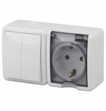 Блок с розеткой и выключателем Эра Эра Эксперт 11-7402-01