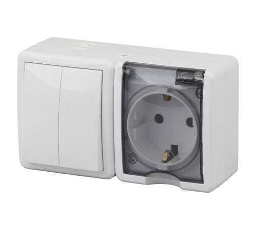 Блок с розеткой и выключателем Эра Эра Эксперт 11-7402-01