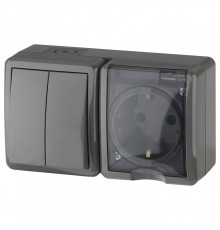 Блок с розеткой и выключателем Эра Эра Эксперт 11-7402-03