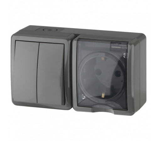 Блок с розеткой и выключателем Эра Эра Эксперт 11-7402-03