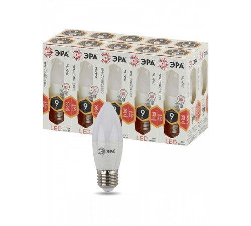 Лампа светодиодная Эра Стандарт LED B35-9W-827-E27