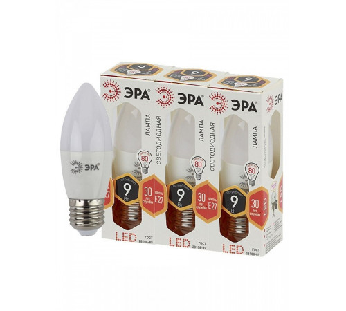 Лампа светодиодная Эра Стандарт LED B35-9W-827-E27