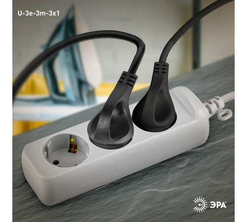 Удлинитель Эра U-3e-3m-3x1