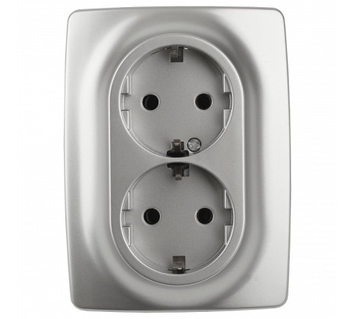 Розетка двойная с заземлением Эра Эра 12 12-2106-03