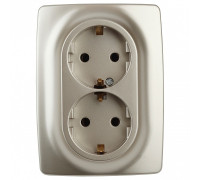 Розетка двойная с заземлением Эра Эра 12 12-2106-04