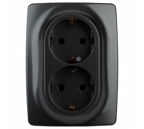 Розетка двойная с заземлением Эра Эра 12 12-2106-05