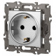 Розетка с заземлением и со шторкой, без рамки Эра Эра Elegance 14-2102-03