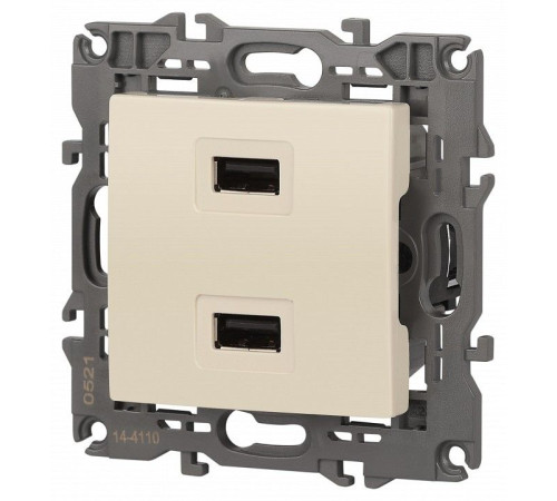 Розетка 2хUSB type A без рамки Эра Эра Elegance 14-4110-02