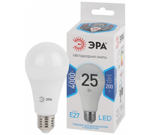 Лампа светодиодная Эра Стандарт LED A65-25W-840-E27