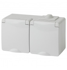 Розетка с заземлением с крышкой Эра Эра Эксперт 11-2603-03