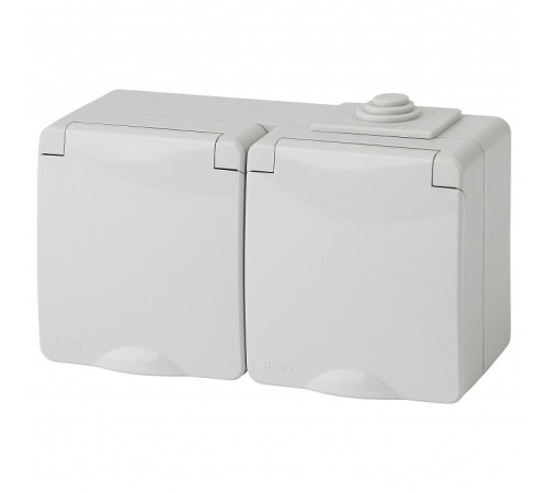 Розетка с заземлением с крышкой Эра Эра Эксперт 11-2603-03