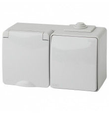 Блок с розеткой и выключателем Эра Эра Эксперт 11-7601-03