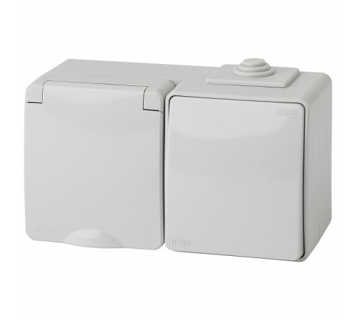 Блок с розеткой и выключателем Эра Эра Эксперт 11-7601-03