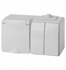 Блок с розеткой и выключателем Эра Эра Эксперт 11-7602-03