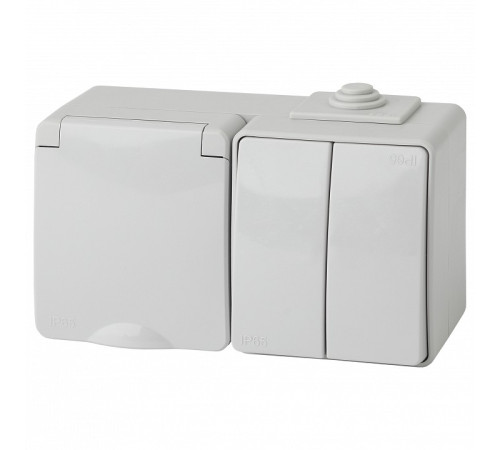 Блок с розеткой и выключателем Эра Эра Эксперт 11-7602-03